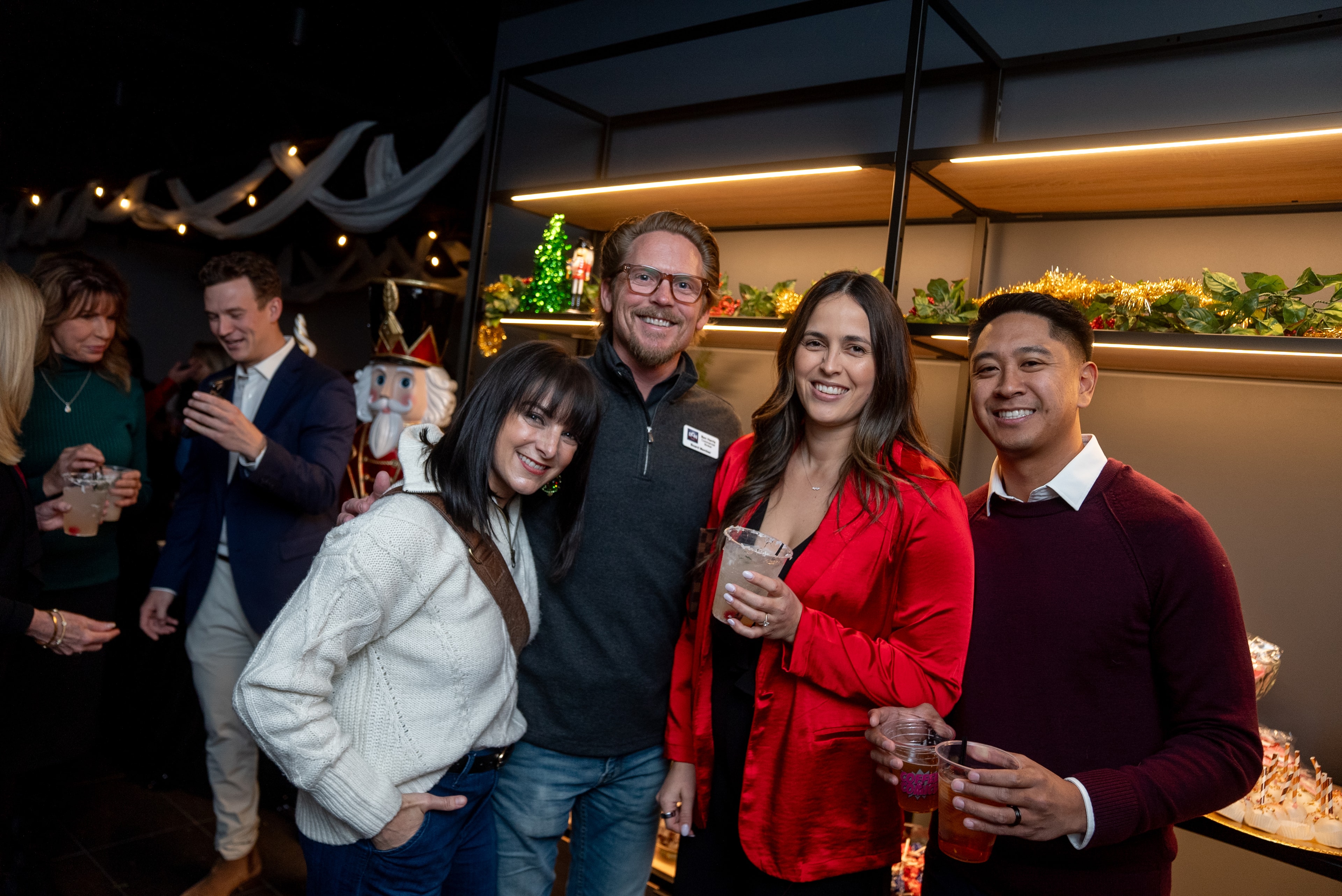 Group celebrating at the holiday party
